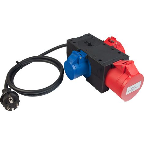 Benning 044147 Messadapter Schutzkontakt-Stecker - CEE-Cara-Kupplung, CEE-Kupplung Rot, Blau (1/5)