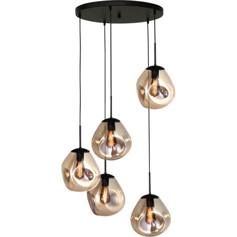 Lampe suspendue Vide Lava 5x verre doré Ø 24cm - 2762-05-50-5-02-61