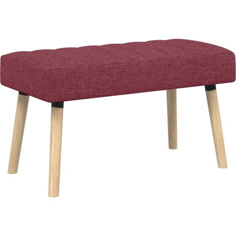 Banco con tapizado en canal Rojo vino 80 x 40 x 46 cm Tela vidaXL