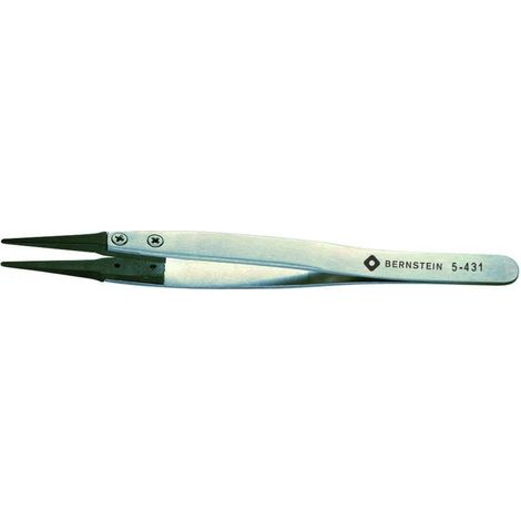 BERNSTEIN Tools for Electronics 5-431 Pince brucelle de précision plate, ronde 125 mm (1/2)
