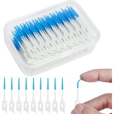 Brossettes Interdentaires - Silicone Souple - Pour Nettoyage Entre Les Dents Et Appareils Dentaires - Lot De 200 (1/4)