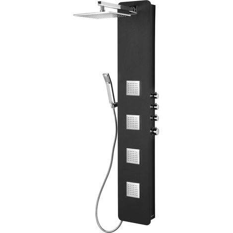 Panneau de douche thermostatique SPIRIT SQUARE 250x1550mm, noir (1/5)