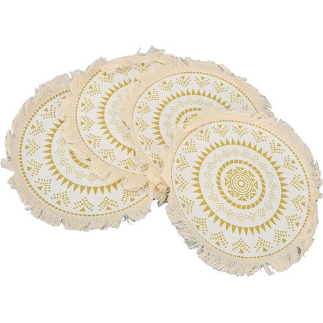 Lot de 4 tapis isolants pour faire fondre la cire soi-même, support pour pot de cire dépilatoire (1/5)