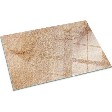 Plaque Rectangulaire de sol sous poêle à bois en verre trempé protection thermique du plancher Texture de pierre naturelle 100x70 cm (1/5)