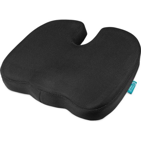 Beautissu – Coussin orthopédique mousse à mémoire de forme 45x35x7cm – Coussin coccyx ergonomique pour bureau et voiture – Confort optimal