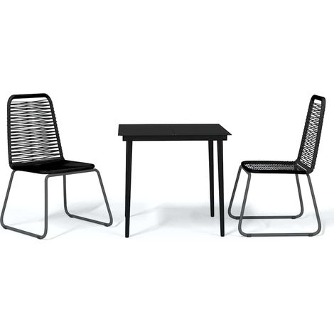 Maison Exclusive - Set Mobili da Pranzo per Giardino 3 pz Nero (1/5)