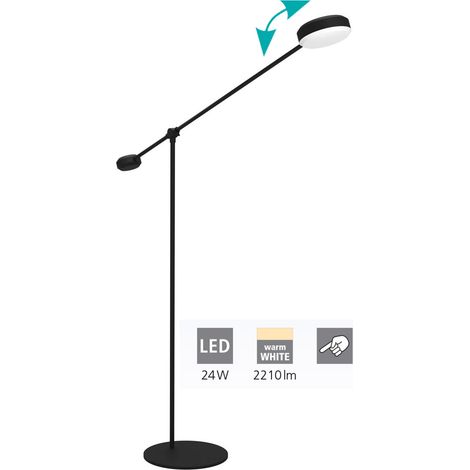 Lampe debout clavellina en plastique blanc LED 24W 3000K L: 121,5 cm H: 160,5 cm Dimmable avec une touche (1/4)