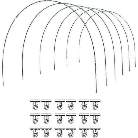 Kit de 36 arceaux de serre pour culture en tunnel, comprenant 6 ensembles d'arceaux de 2,6 m (8,5 pi) de long, en fibre de verre antirouille R JN (1/5)
