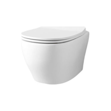 Hängetopf 36x52cm Keramik hochglanz weiss - Art Ceram Ten - Mit toilettensitze soft - Accessorio: Senza copri wc