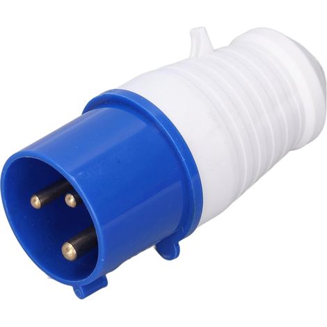 Prise de Courant Industrielle 3 Broches Connecteur Étanche IP44 32A Prise CEE Prise UE 220‑250V Bleu pour L'industrie(HR-023 (male)) (1/5)