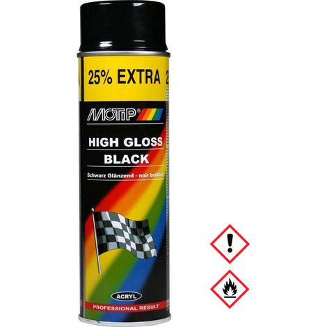 Motip Hochglanz-Universal-Acryllack, Schwarz, Hochglanz, 500 ml