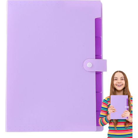 Sac de rangement pour documents, sac de rangement en papier, sac de rangement, design extensible avec 7 compartiments, étiquettes de couleur, format A4, 1 paquet, adapté pour l'école, la maison, le bu (1/5)