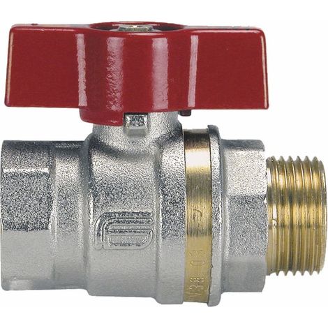 Rubinetto a sfera ottone ghiera MF leva alluminio 15x21