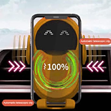 Support de téléphone intelligent sans fil pour voiture avec chargeur à détection automatique, compatible Qi 10W et charge rapide. (1/5)