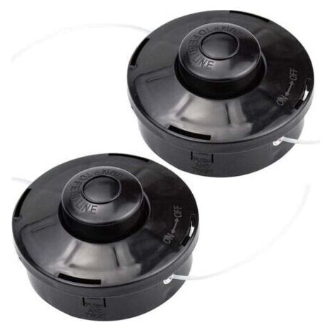Set of 2 Universal Nylon Brushcutter Heads, Replacement Spools for Trimmers and Brushcutters, M10 x 1.25 Cutting Heads for Petrol and Gasoline Brushcutters
