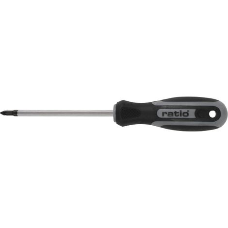 destornillador pozidriv pz1 pz 1-100. acero. bicomponente. longitud 100mm. orificio para colgado - ratio varilla pz pz1-100mm (1/3)