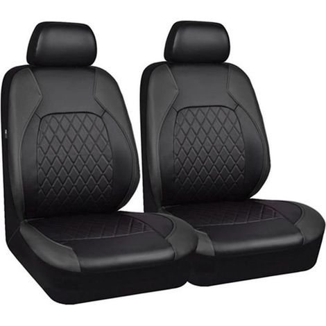 Lot de 2 housses de siège avant de voiture en cuir PU imperméables et universelles (1/5)