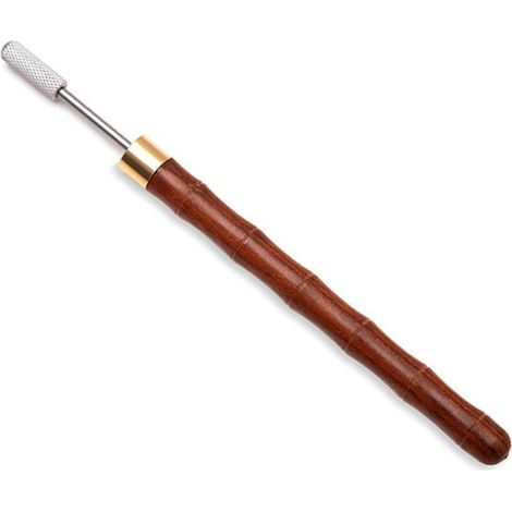Rouleau à peindre pour bords de cuir, stylo à teindre pour bords de cuir avec manche en bois de santal et capuchon en acier inoxydable, outil de bricolage pour le travail du cuir (1/5)