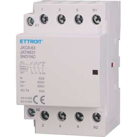 ETTROIT Modularschütz DIN 4P AC 220V 63A 3 Schließer + 1 Öffner - JX74631