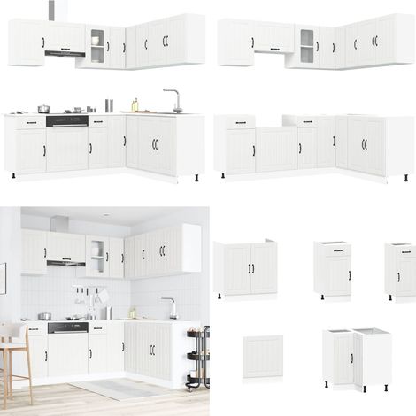 vidaXL 11-tlg. Küchenschrank-Set Kalmar Weiß Holzwerkstoff (1/5)