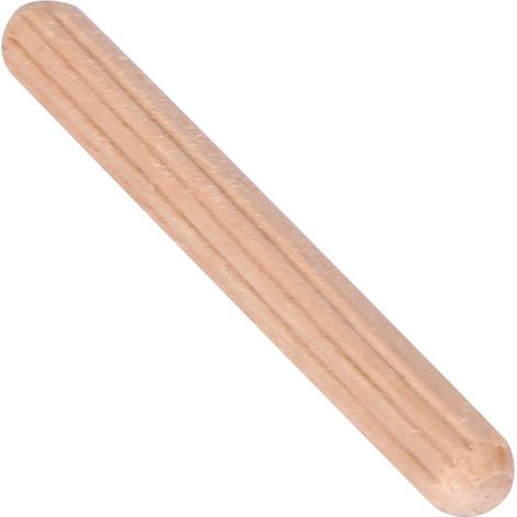 APEX Lot de 50 chevilles en bois dur pour tiroirs d'armoire, barres de chevilles rondes striées en bois (M6 x 50) (1/5)