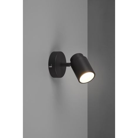 Wandstrahler Badezimmerlampe ANGELO Schwarz, Höhe 15,5cm (1/4)