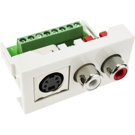 BeMatik - Module 45x22 5mm 2xRCA audio et S-Vidéo (1/4)