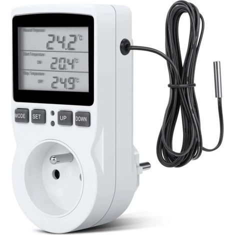 Termostato digital programable ULISEM con sonda externa para calefacción de acuarios e invernaderos: control preciso de la temperatura. (1/5)