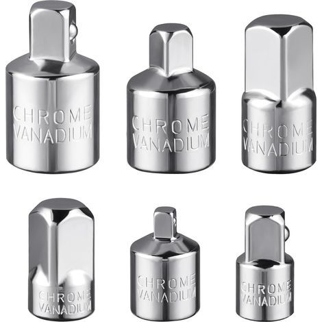 Flintronic Jeu d’adaptateurs de Douilles, 6 Pièces Adaptateur à Cliquet Réducteur de Douille 1/2" à 3/8",3/8" à 1/2",3/8" à 1/4",1/4" à 3/8",1/2" à 1/4",1/4" à 1/2" pour Cliquets à écrous, Douilles (1/5)