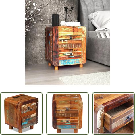 vidaXL Armoire en bois - Table de chevet Bois de récupération massif 43x33x51 cm (1/5)