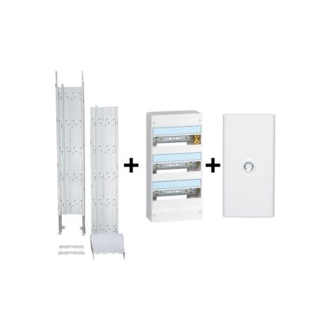 Legrand - Drivia - Kit GTL 13M Complet + Tableau 3 Rangu00e9es de 13 Modules + Porte - Ru00e9f. : 030037+401213+401333