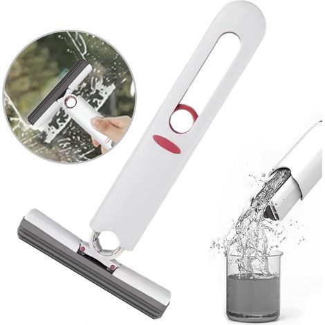 Portable Extrusion vadrouille lavabo Nettoyage Mini vadrouille Absorbant l'eau Sponge Head Enfants vadrouille Chiffon Salle de Bains Cuisine Vaisselle Bureau Voiture Alternative Verre (1/4)