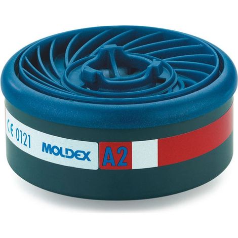 Filtro antigas e antivapore A2 EasyLock per maschere Moldex serie 7000 e 9000 (Confezione da 6) Blu Unico