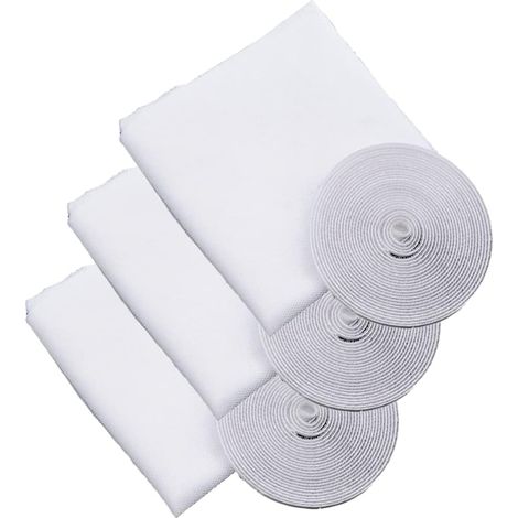 Lot de 3 moustiquaires autocollantes pour fenêtre - Avec 3 rouleaux de ruban adhésif à crochet - Fixation sur plusieurs fenêtres (1/5)