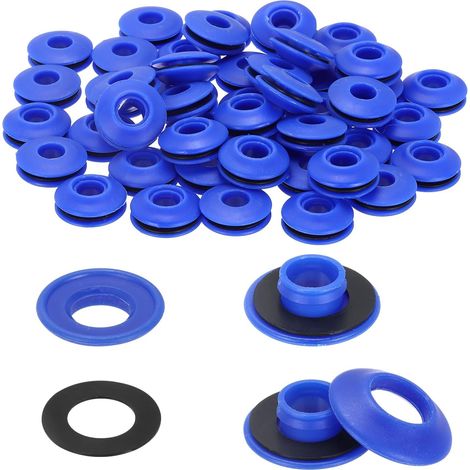 Kit de 48 œillets pneumatiques en Plastique pour bâches, Bleus (1/5)