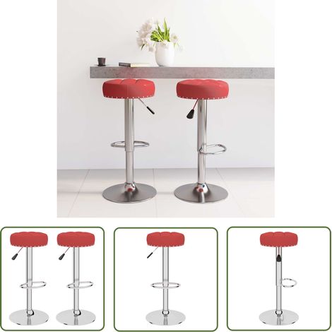 vidaXL Tabourets de bar lot de 2 rouge bordeaux tissu (1/5)