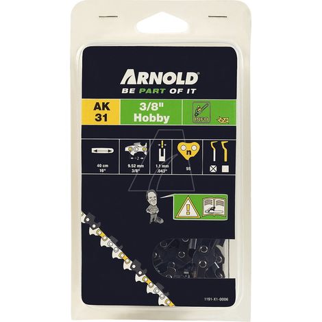 Cadena de motosierra 3/8", 1,1 mm - 55 eslabones de transmisión - cuchillas semicirculares ARNOLD