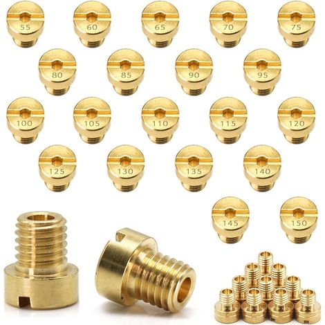20 getti principali, getti principali del carburatore, ugelli del carburatore, dimensioni 55, 60, 65, 70, 75, 80, 85, 90, 95, 100, 105, 110, 115, 120, 125, 130, 135, 140, 145, 150 (giallo, M6) (1/5)