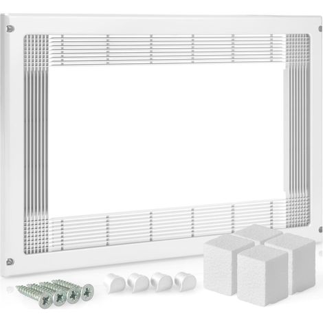 Cadre micro-ondes intégré 600mm x 400mm – Grille ajustable pour intégration parfaite – Installation rapide avec vis et bouchons – Plastique de qualité – Micel