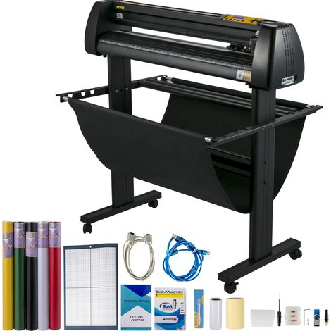 VEVOR Taglierina per Vinile 34 Pollici, Taglierina per Vinile, Stampante Manuale per Vinile, Taglierina per Plotter Display LCD, Taglio Cartelli Software Signmaster per Taglio con Strumenti Accessori
