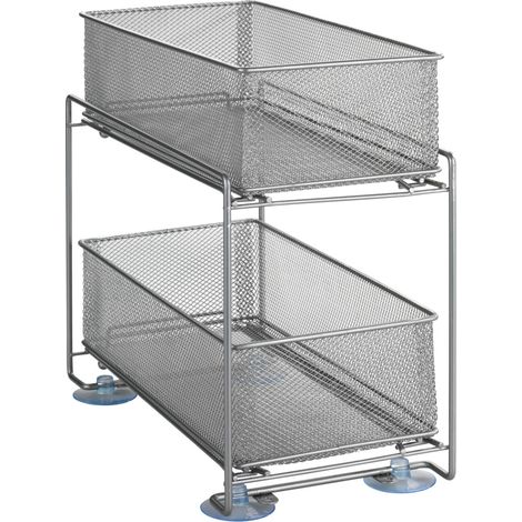 Wenko Schubladenregal, 2 Etagen, 35 x 32,5 x 18,5 cm, silber matt - WENKO (1/5)
