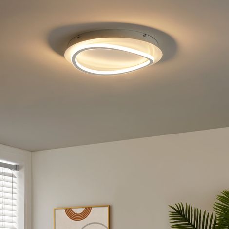 Runde futuristische LED-Deckenleuchte weiße Schleife - Maori