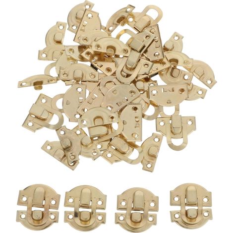 24 fermoirs vintage pour boîtes en bois, avec boucle métallique