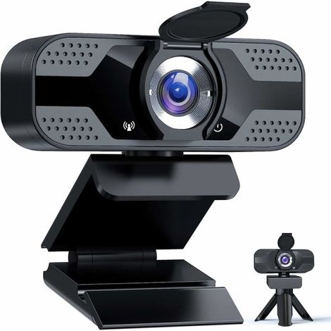 Caméra web USB ordinateur fixe Full HD 1080P, webcam stationnaire avec microphone, vidéo haute définition pour PC, bureau, streaming et visioconférence (1/4)