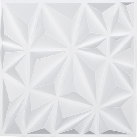 VEVOR 3D-Wandpaneele, 33er-Pack 11,81 x 11,81 Zoll PVC-Moderne minimalistische Rautenfliesen, 32 Quadratfuß Deckkraft, Akzent-Wandpaneel, Inneneinrichtung für Decke, Schlafzimmer, Mattweiß