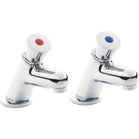 Push Button Basin Taps - Chrome