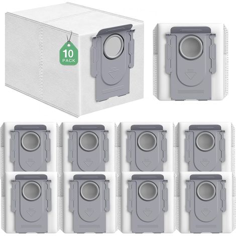 10 Stück Q Revo Staubbeutel, kompatibel mit Roborock Q Revo/QRevo Curv/Curv S5V/Curv s5x/QV 35A/QV 35S/Q Revo Pro/S8 MaxV Ultra, 4-lagiger Premium-Filterbeutel mit 3,3 l großen Ersatzbeuteln
