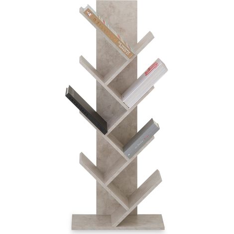 Étagère JULES en forme d’arbre, en bois - Coloris béton (1/4)
