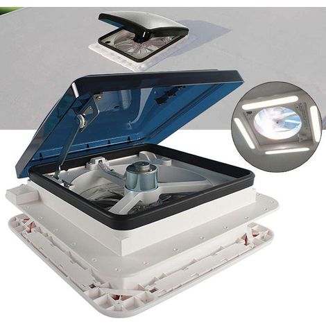 Ventilateur de toit camping-car - OUKANING - 12V - Silencieux - Anti-insectes - Éclairage LED