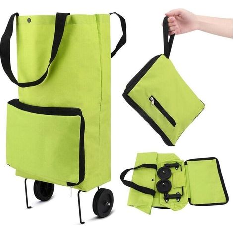 Carrito de la compra plegable con ruedas – Ruedas de goma – Bolsa de tela Oxford – Carga máxima 40 kg – Ideal para supermercados y acampadas (1/4)